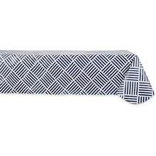 Impermeable Prueba de derrames Mantel de Vinilo, Perfecto para Todas Las Estaciones, Interior, Exterior Picnics y compartifa Fiesta Fiesta o Uso Diario, Azul Marino( Grid), Redondo de 177.8 cm, 1(177.8 x 132.1 cm (Rectangular) Azul) - Multicolor - Ver 2