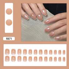 4 Boxes 96Pcs Short Squoval Press On Nails | Pink Glossy With Micro Glitter,Pink Cat Eye Design Fake Nails Full Coverage Fake Nail Kit Office Daily Wear False Nails For Women And Girls,Fake Nails Minimalist Cute Style Surface Glossy For Women And Girls Daily Wear - Hồng 163 - Xem 10