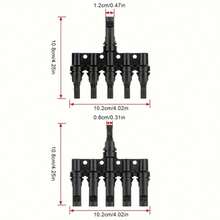 Solar Panel Connector - 5 Way Branch DIY Mount Tool Solar Parallel Connector In Pair - Solar Wire Connectors For Connection Between Solar Panels - 黑色 - 查看 2