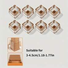 8个带毛毡包裹的椅子腿地板保护垫，适用于硬木地板，可作为椅子腿套、家具垫，无噪音、不刮伤地板。 - 彩色 - 查看 11