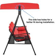 Swing Canopy Cover 191 X 120 Cm - Waterproof, Oxford 210D, Universal Replacement Canopy For 3-Seater Garden Swings - Swing Canopy Replacement Cover - Coffee Brown - View 2