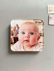 Customized Acrylic Photo Fridge Magnet - Personalized Photo Fridge Magnet, Ideal For Valentine's Day, Birthday, Anniversary Gifts And Party Souvenirs - Square, No Power Required, Fridge Magnet - Multicolor - View 4