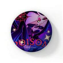 58mm Funny Pop Anime Hazbin Button Pin Creative Fun Cartoon Alastor Vox Husker Badge Brooch Bag Decor Fans Collect Gift - 58 mm - View 34