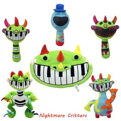 Nightmare Plush Animal Doll, Poppy Piano Dinosaur Song Plush Cartoon Smiling Friend Stuffed Doll Doll, Children's Doll Room Decor Gift