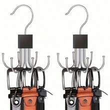 2 Pieces Of Six Claw Rotating Multifunctional Hooks: Clothes, Hats, Scarves, Wardrobe Storage Hooks - Door Hooks - Bag Hooks - Wooden Polished Surface Hooks - 黑色 - 查看 8