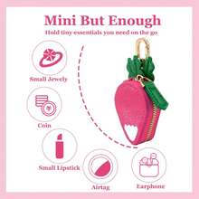 Mini Fruit Coin Purse Cute Soft Keychain Wallet Small Pouch Bag Charm Accessory - củ cải - Xem 4