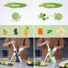 Mandoline Slicer Upright Vegetable Potatoes Slicer Chopper Julienne Dicer Thickness Adjuster For Kitchen Fast Meal Prep - 藍色 - 查看 4