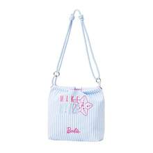 Miniso Barbie Ocean Series Blue Canvas Tote Bag Canvas Material Ocean Themed Embroidery & Knot Strap Drawstring Design Daily Commute & Outing Portable Storage Bag(1 PC) - Baby Blue - View 6