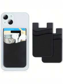 Mobile Phone Back Card Stick Pocket,Double Pocket Minimalist Universal Adhesive Phone Back Card Holder Bag,Stick Wallet Flexible Bag Cover,Ultra-Thin Imitation Original Card Holder, Phone Card Holde, Mobile Phone Case Back Sticker Card Holder,White Black Pink Brown Green Card Phone Case Card Holder Wallet Business Card Holder Credit Card Holder Women For Women Card Wallet Magsafe Wallet - Multicolor - View 7