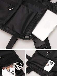 Áo gi lê chiến thuật, ba lô thể thao ngoài trời, túi đạp xe, túi đeo ngực đa năng địa hình. - màu đen - Xem 5