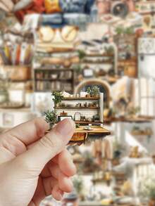 50 miếng dán trang trí nhà cửa cho hộp đựng hành lý, máy tính xách tay, trang trí phòng DIY miếng dán trong suốt - Nhiều màu - Xem 5