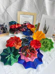 3D打印星形多边形减压玩具,3D折叠结构,视听舒缓玩具,扩展感官星形,分形六边形带手柄,蜂窝旋转螺旋设计,减压旋转螺旋桌面摆件,圣诞礼物,生日派对礼物,理想的节日礼物 - 彩色 - 查看 4