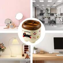 1 st kreativ pennhållare i dopaminfärg, modulär design med dekorativa klistermärken, vattentät, robust struktur, kompakt och praktisk för hem, kontor, kosmetika, penn- och blyertspennförvaring, rolig tecknad design - perfekt present till skolstartssäsongen