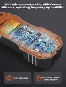 POROMETISTO-DSF01 Detector de pared/vigas de 6 en 1, localiza con precisión agujeros/cables eléctricos activos/metal/vigas de madera, herramienta de detección multifunción para madera/metales ferrosos/no ferrosos - Gris - Ver 6