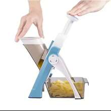 Mandoline Slicer Upright Vegetable Potatoes Slicer Chopper Julienne Dicer Thickness Adjuster For Kitchen Fast Meal Prep - 藍色 - 查看 11