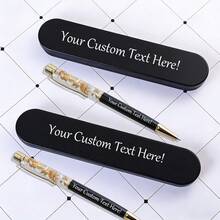 Customized Ballpoint Pen Box Set, Rectangular Metal Pencil Case With Built-In Premium Ballpoint Pen, School Supplies, Back To School Gifts, Customized Wedding Favors - 1 Pen + Pen Case - View 2