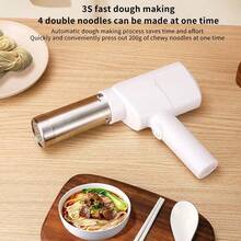 Portable Noodle Maker, Stainless Steel Electric Pasta Maker With 5 Pasta Discs, Handheld Electric Pasta Maker For Spaghetti Lasagna - Blanco - Ver 8