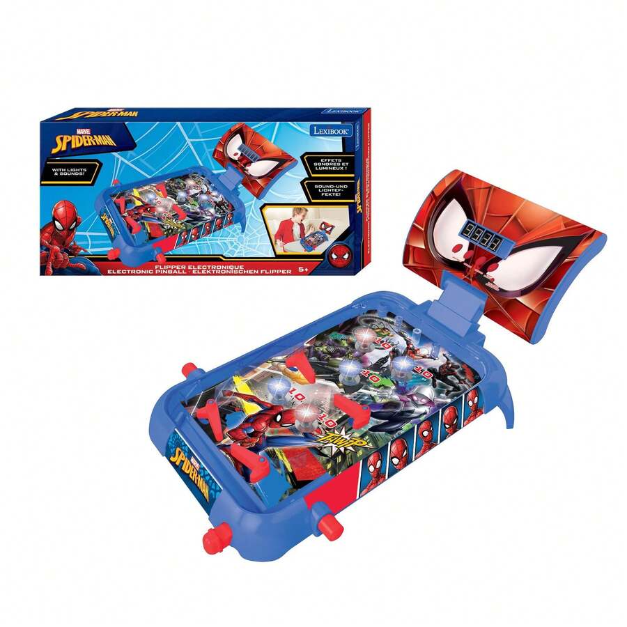 Lexibook Electronic Tabletop Pinball With Sounds, Light Effects And 5 Interactive Obstacles - Fun And Portable Children's Game, Operates On 3 Batteries - Spiderman - View 1