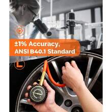 Tire Pressure Gauge 0 - PSI, ANSI B40.1 Grade A Accurate Tire Gauges Tire Pressure With Large Glow Dial, Pressure Gauge Tires, Car Accessories - Initial - View 4