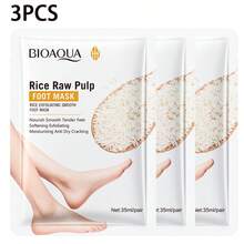 3 Pasang/5 Pasang Masker Kaki Eksfoliasi Beras, Elastis & Halus, Efektif Menghilangkan Kapalan dan Kulit Mati, Cocok untuk Pria dan Wanita, Untuk Perawatan Kaki Sehari-hari, Memperbaiki Kulit Kaki yang Kering, Menua, dan Pecah-pecah - Putih - View 7