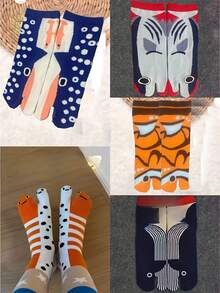 5 أزواج من جوارب للأزواج ذات موضوع حوض السمك المرح، جوارب متوسطة الطول منفصلة الأصابع بتصاميم مختلفة وطريفة، جوارب منفصلة الأصابع مضحكة، جوارب سمكة الأنقليس، جوارب ناعمة ومقاومة للروائح وقابلة للتنفس، جوارب كاحل مبتكرة، جوارب كرتونية للرجال والنساء، جوارب للأزواج بتصاميم سمكة الأنقليس المجردة مع عيون وزعانف تعبيرية