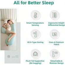 Premium Upgraded U-Shaped Pregnancy Pillow For Sleeping With Bionic Dolphin Design Nursing Pillow Maternity Full Body Pillow With Lumbar Support Extended-Length Pillow(Green ) - Gối dài màu xanh lá cây - Xem 2