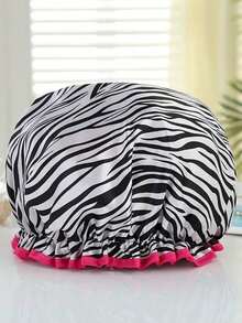 1pc Shower Cap, Women's Reusable Waterproof Elastic Shower Cap, Suitable For Long Hair Home Bathroom Decor Fall Decor Back To School