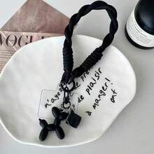 1pc/2pcs Dice Balloon Dog Phone Lanyard Wristband, Cute Phone Strap With Rope, Phone Charm Strap, Suitable For Universal Phone Cases DIY Detachable Pad, Unisex Portable Anti-Lost Anti-Drop Wrist Strap, Keychain - Multicolor - View 3