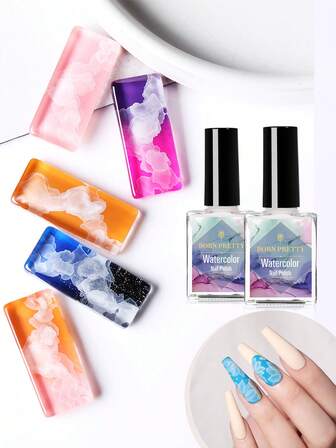  BORN PRETTY 15ml Nail Blossoming Gel Watercolor Spreading Effect Functional Gel Easy To Apply For Home Salon Nail Art Design Man