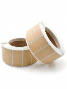 Roll Of 800 Kraft Paper Seal Label Stickers - Self-Adhesive, Handwritten, Durable, And Waterproof For Packaging, Labeling, And Organization, Package Labels | Natural Look | Waterproof Stickers, Can Labels, Food Labels - Multicolor - View 4