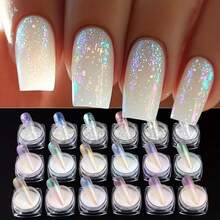 18 Colors/Set Mermaid Aurora Nail Glitter Powder, Moonlight Mirror Holographic Nail Art Decorations - Multicolor - View 2