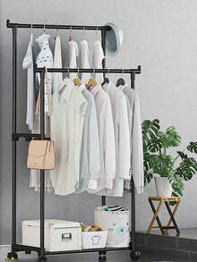 1pc Multi-Function Garment Rack, Portable Clothes Hanger For Hanging And Displaying Apparel, Home Decor For Bedroom, Suitable For Autumn - Multicolor - View 6