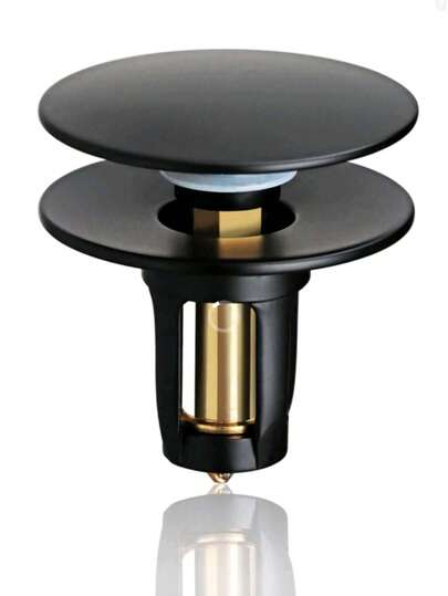 Universal Bathroom Sink Stopper Pop Up, Stainless Steel Bounce Core Push-Type Converter, Rustproof Washbasin Water Head Leak-Proof Plug, Sink Drain Stopper And Filter In One, Black