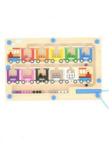 Magnetic Color & Number Maze, Wooden Color Sorting Maze, Color Matching & Counting Puzzle Board, Montessori Matching & Counting Game, Montessori Fine Motor Skills Development Toy - Multicolor - View 14
