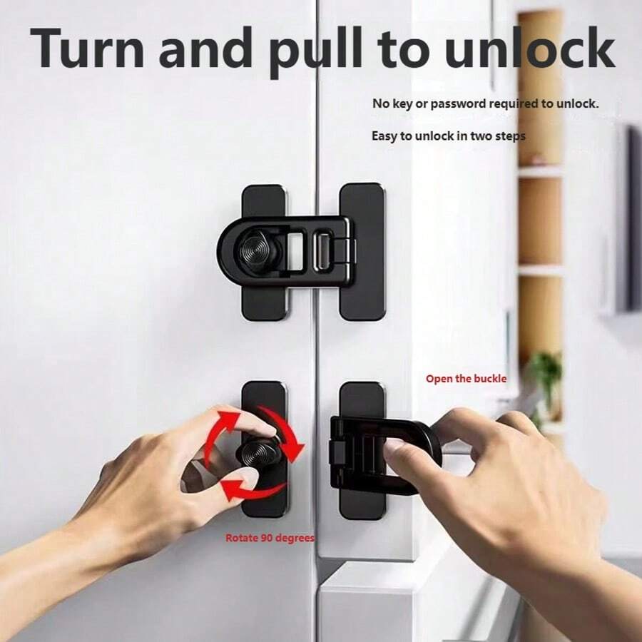 1pc Plastic Door Lock, Flip Sliding Latch With Spring Mechanism, Suitable For Pet Doors, Garages, Bathrooms And Garden Locks - Multicolor - View 1