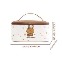 大容量化妆包，便携式旅行化妆包收纳包，适合女性和女孩，带化妆刷隔层，化妆品旅行盒竖式收纳洗漱包 - 彩色 - 查看 13