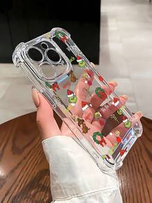 Funda para móvil con divertido diseño navideño del , compatible con teléfonos ,  17,  16 Pro Max,  15 Pro Max,  13 y  12. Fabricada en TPU, ofrece protección contra golpes y caídas. Una opción fantástica para regalos de Navidad, reuniones familiares, amigos y celebraciones festivas. - transparente - Ver 2