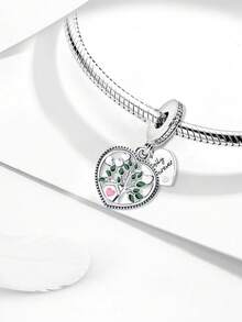 1 件时尚 925 纯银无限生命之树串珠适合女士手链手镯 DIY 珠宝制作和日常服装搭配珠宝装饰适合女孩 - 銀色 - 查看 9