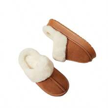 Women's Fuzzy Memory Foam Slippers Fluffy Winter House Shoes Indoor And Outdoor Furry Mule Shoes For Women Soft Fluffy Slippers Cozy Aesthetic Winter Home Mule - Chestnut - 查看 3