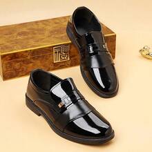 男士套脚正装鞋，亮面皮革，舒适商务休闲乐福鞋 - 黑色 - 查看 9