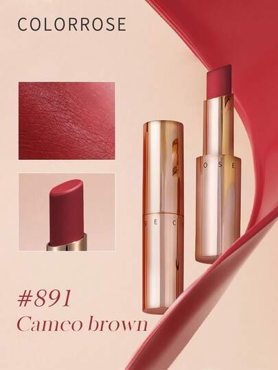COLORROSE CR 891 Rose Gold Mousse Lipstick Matte Lipstick Rich Vibrant Color Pigmented Creamy Silky Texture Matte Texture Velvet Lightweight Moisturizing Shine Long Lasting Glossy Perfect For Women Girl Female Daily Use Party Gift
