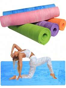 1pc Camouflage Pattern EVA Yoga Mat - Multi-Functional Exercise Mat, Suitable For Men & Women, Ideal Non-Slip Exercise Mat For Yoga, Pilates, Gym Workouts, Tear-Resistant, Suitable For Home, Stretching, Floor - Multicolor - View 3