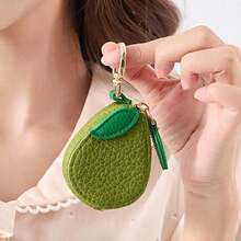 Mini Fruit Coin Purse Cute Soft Keychain Wallet Small Pouch Bag Charm Accessory - Large Avocado - View 7
