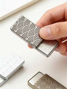 eyekan Zinc Alloy EDC Metal Slider, Wave-Shaped Infinity Push Plate With Smooth Back-And-Forth Motion, Handheld Pocket Gadget With Compact Block Design, Suitable For Office Desk Use, Commuting, Travel And Everyday Carry