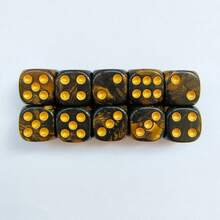 10pcs/Pack Best Seller Marble Acrylic Polka Dot Dice, Dual-Color Dice, 16mm Rounded Square Multicolor Checkerboard Game Accessories, Suitable For Tabletop Games, Entertainment, Parties - Multicolor - View 21