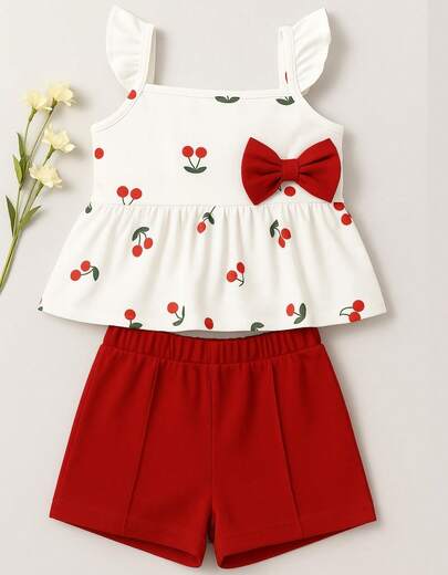 Conjunto Blusa de Alça Sublimada + Shorts Moletinho com Aplique