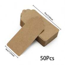 10-100pcs Blank Kraft Paper Tags DIY Handmade Hang Tags, With Jute Twine. For Wedding Party Decoration, Candy Box Packaging, Gift Tags, Message Cards