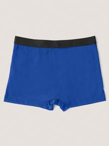 Valentine's Day Men's Letter & Heart Print Briefs, Elastic Comfortable Holiday Underwear - Blue - View 3