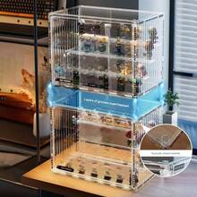 1件/套透明可叠放化妆品收纳盒，防尘防潮，多层设计，坚固美观，适用于各种尺寸的娃娃，易于清洁