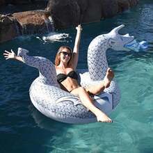 GoFloats Dragon Party Tube - Balsas inflables – Elige Entre dragón de Fuego y dragón de Hielo, flotadores de Piscina(Ice Dragon Party Tube) - Multicolor - Ver 4